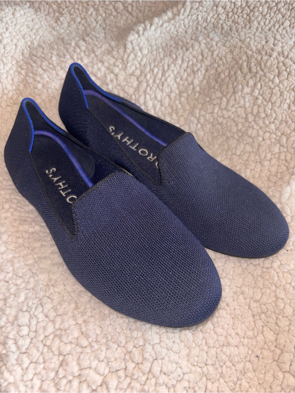 Rothy’s The Loafer Navy Blue Knit Flats Women’s Size 8.5 US Washable